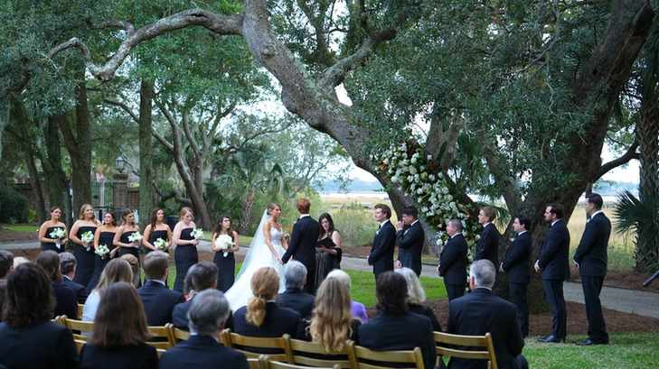 Top down wedding setup at Lowndes Grove