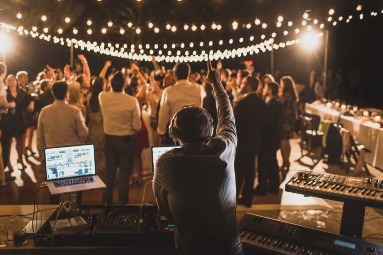 DJ Darby mixing at a wedding reception
