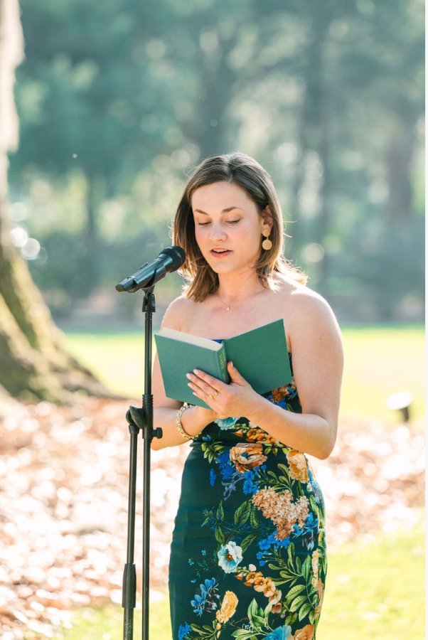Handheld mic on stand for ceremony reader