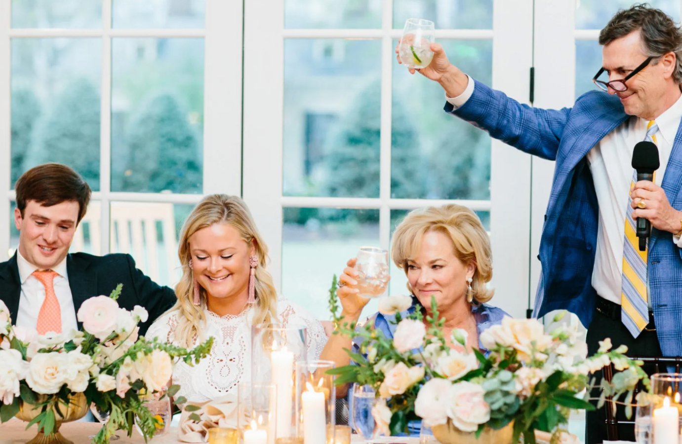 Rehearsal dinner microphone setup